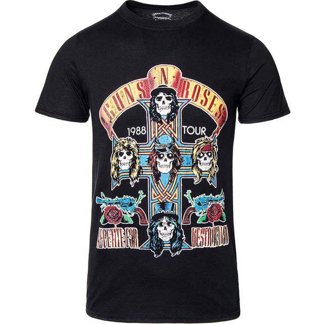 (L, Black) Guns N Roses Unisex Adult NJ Summer Jam 1988 Back Print T-Shirt