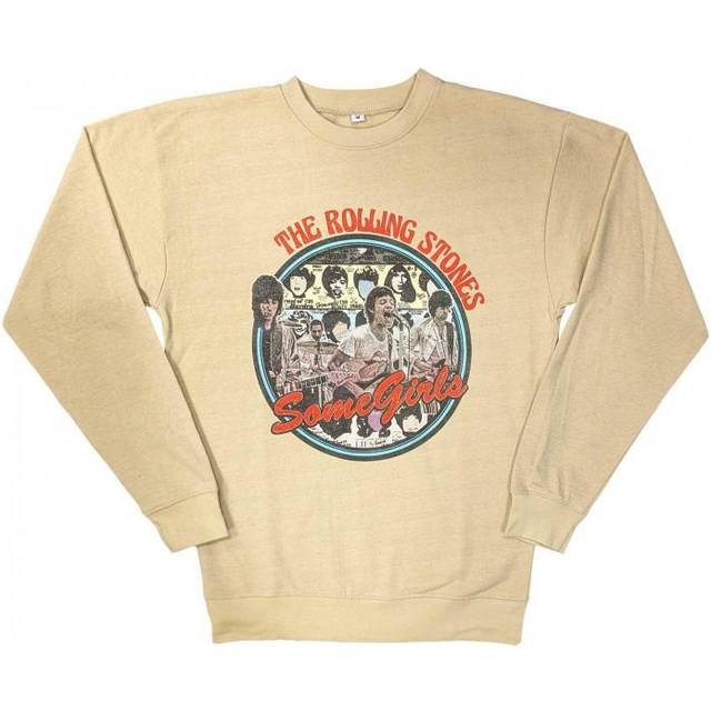 (L, Sand) The Rolling Stones Unisex Adult Some Girls Circle Sweatshirt