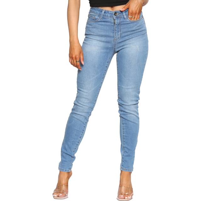 Enzo Ladies Skinny Slim Fit Denim Jeans - Blue - 14 UK