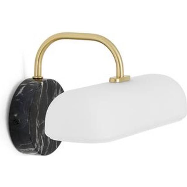 Nota Opaline Glass, Brass and Marble Wall Lamp - White - ONE SIZE