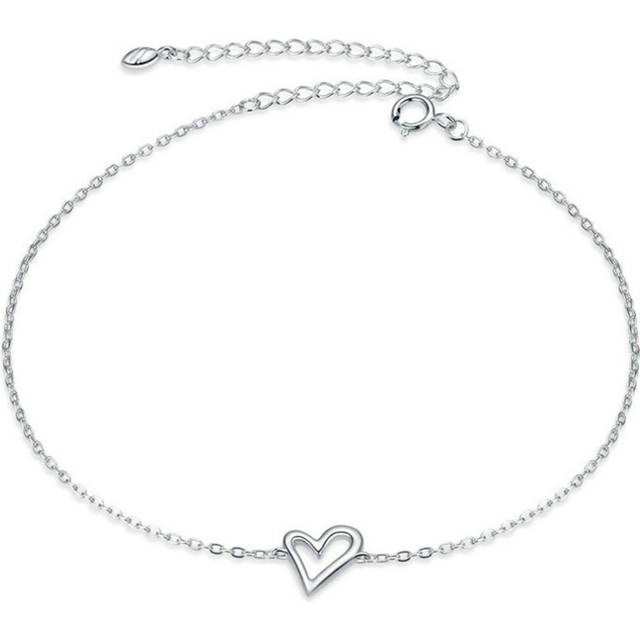 Romantic Silver plating Love Heart  Anklet for Women Summer Anklet Jewelry Gift