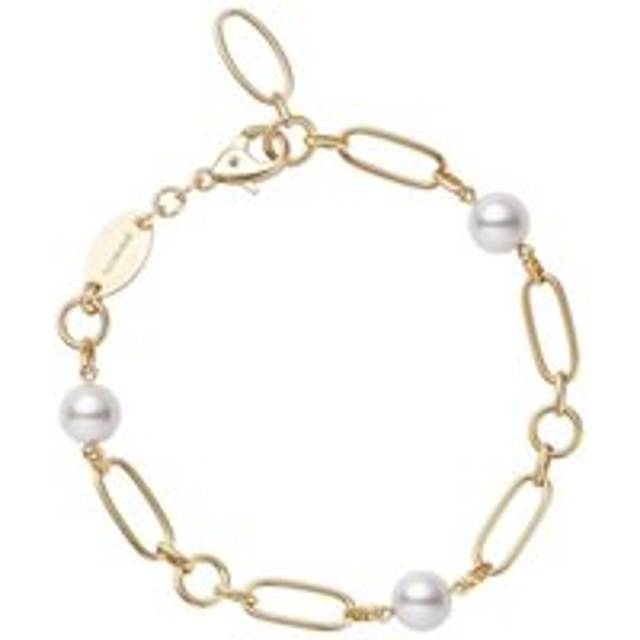 Mikimoto M Code 18ct Yellow Gold White Akoya Pearl Bracelet - Yellow Gold