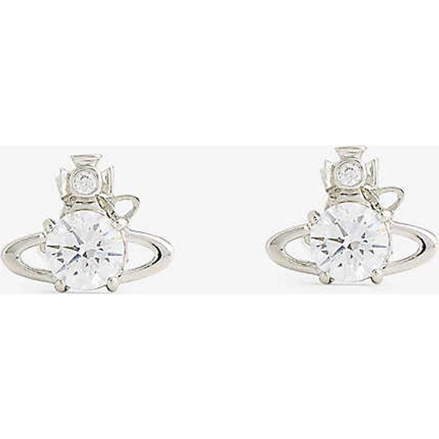 Vivienne Westwood Jewellery Womens Platinum/ White Cz Reina Orb Silver-toned Brass and Crystal Earrings