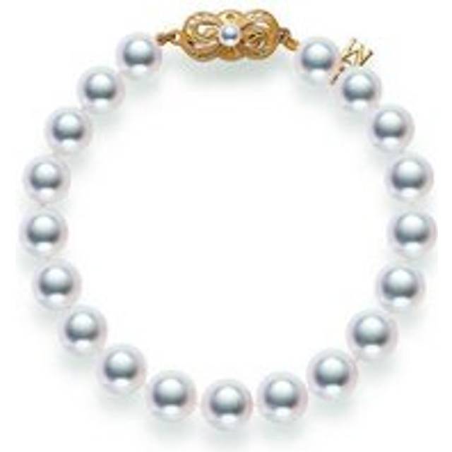 Mikimoto 18ct Yellow Gold 7mm White Akoya Pearl Bracelet - Option1 Value Yellow Gold