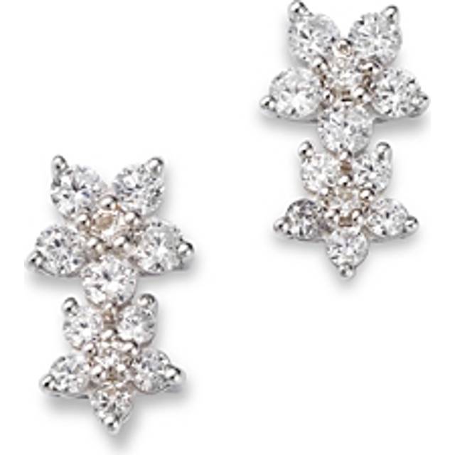 Bloomingdale's Fine Collection Diamond Double Flower Stud Earrings in 14K White Gold, 0.50 ct. t. w.
