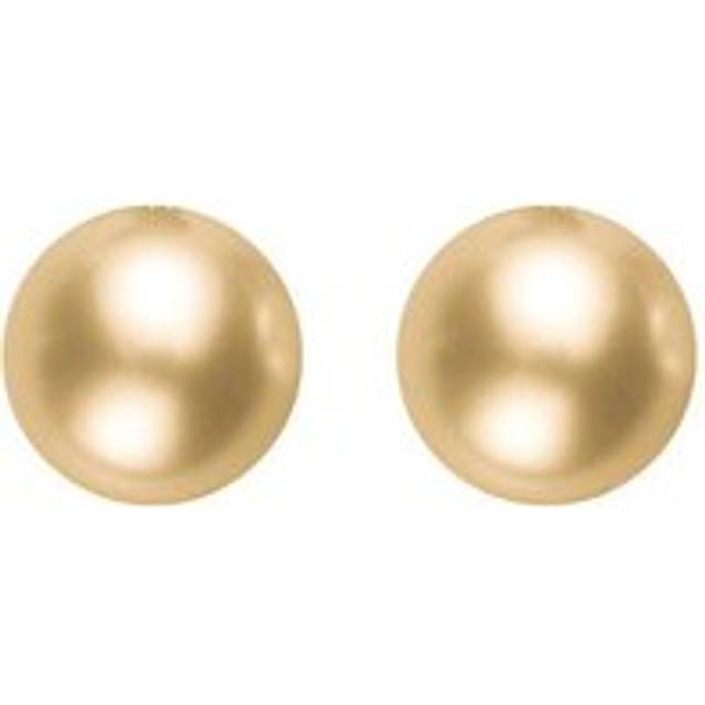 Mikimoto 18ct Yellow Gold 9mm Golden South Sea A+ Pearl Stud Earrings
