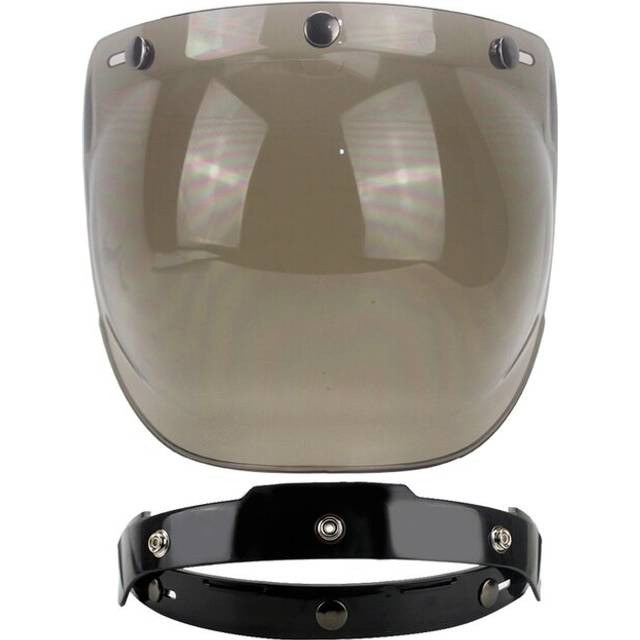 (B4) 3-snap open face helmet visor vintage retro motorcycle helmet bubble shield