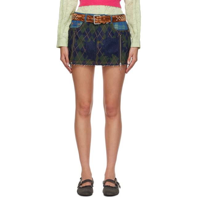 Andersson Bell Navy Kiki Denim Miniskirt - Blue - WAIST US 29