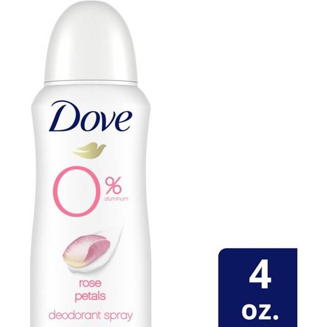 Dove 0% Aluminum Deodorant Spray Rose Petals Without Aluminum 4 Oz