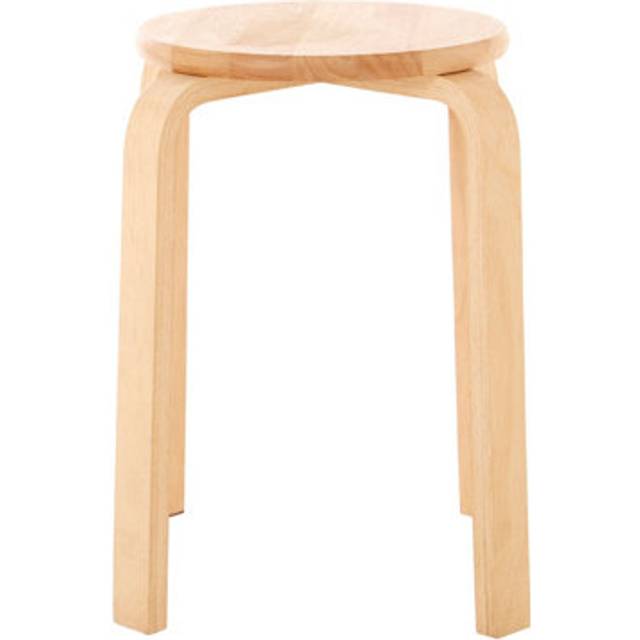 Rustic Tropical Hevea Wood Stacking Stool, Stackable Kitchen Stool For Breakfast, Durable Counter Stool