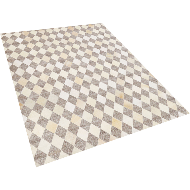 Cowhide Area Rug 160 x 230 cm Beige and Brown SESLICE