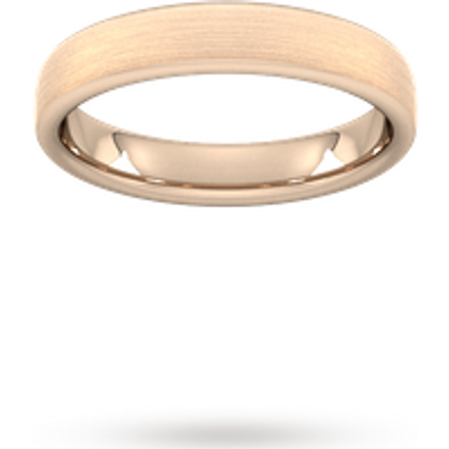 4mm Traditional Court Heavy Matt Finished Wedding Ring In 18 Carat Rose Gold - Ring Size G