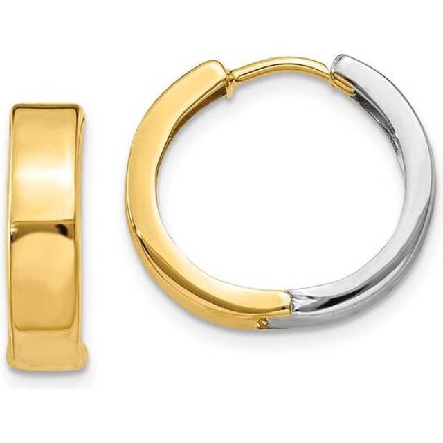 Quality Gold Y7909 14K Two-Tone Hinged Hoop Earrings