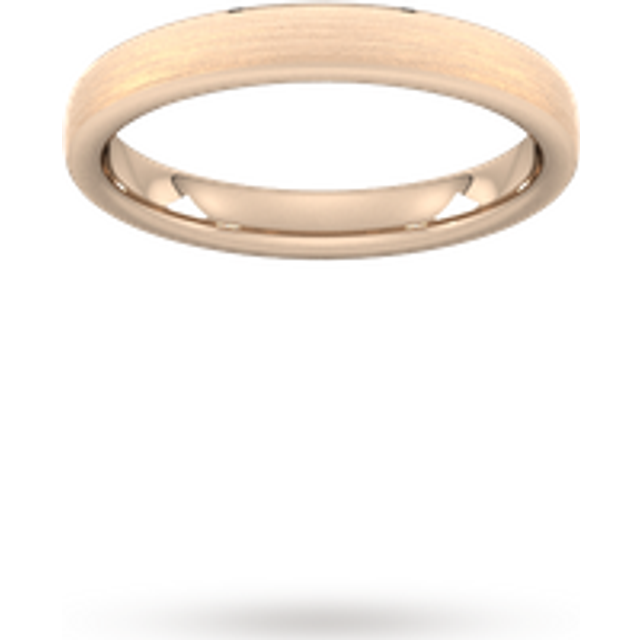 3mm Traditional Court Standard Polished Chamfered Edges With Matt Centre Wedding Ring In 9 Carat Rose Gold - Ring Size I