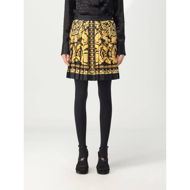 Versace Barocco high-rise pleated silk miniskirt - multicoloured (UK 6)