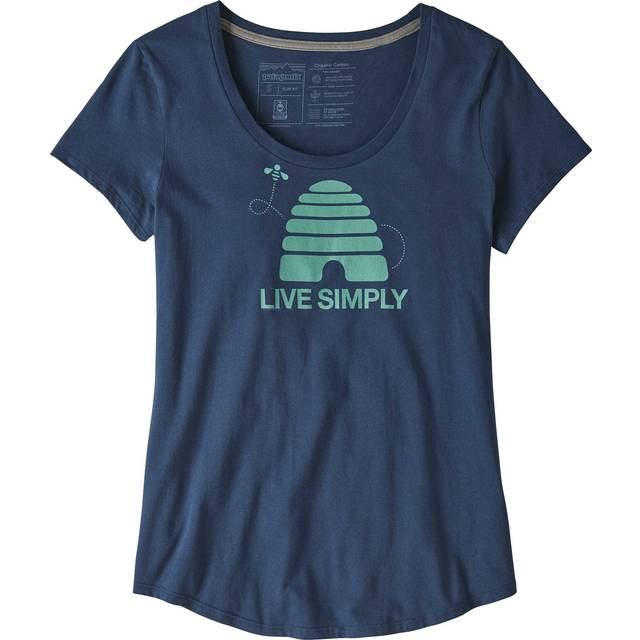Patagonia Live Simply Hive Organic Scoop T-Shirt - Stone Blue - XS