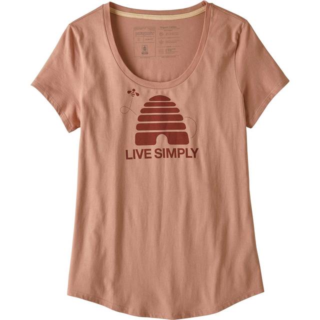 Patagonia Live Simply Hive Organic Scoop T-Shirt - Scotch Pink - XS