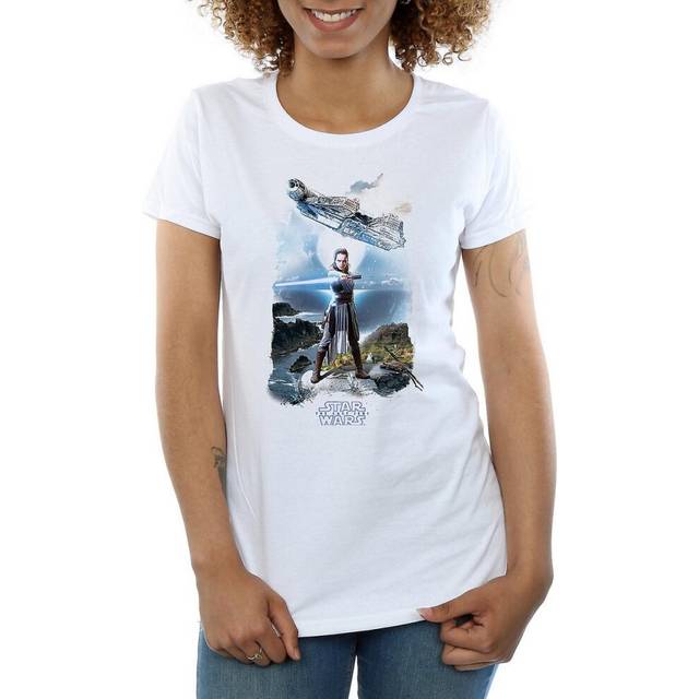 Rey Millennium Falcon Cotton T-Shirt - White