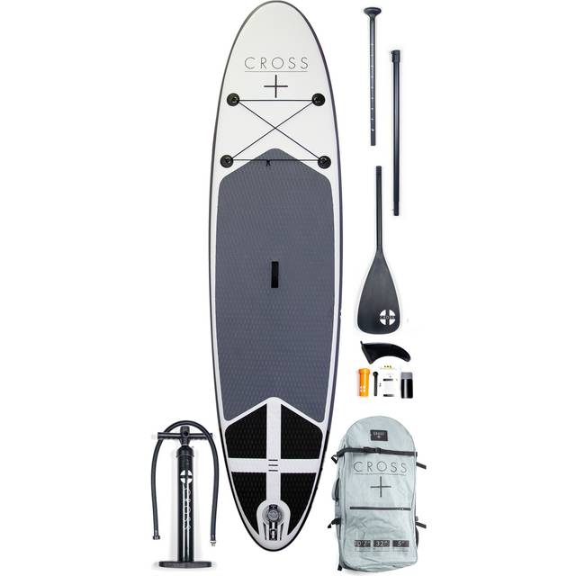 Gul 10ft 7in Cross Inflatable Stand-Up Paddle Board Package (SUP) - 9kg - 2 Moulded Fins - Single Action Pump - Carry Bag - Surf - Watersports