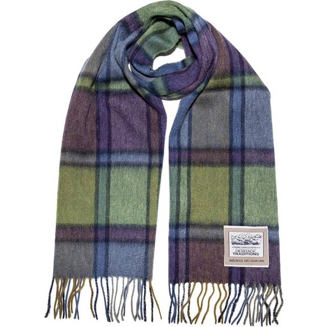 Heritage Traditions - Moss Check Classic Brushed Wool Scarf