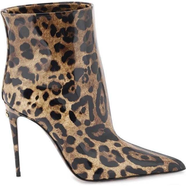 Dolce & Gabbana, Heeled Boots, female, Brown, 4 UK, Leopard Print Ankle Boots
