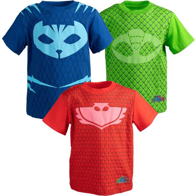 PJ Masks Gekko Catboy Owlette Toddler Boys 3 Pack Graphic TShirt BlueGreenred 3T
