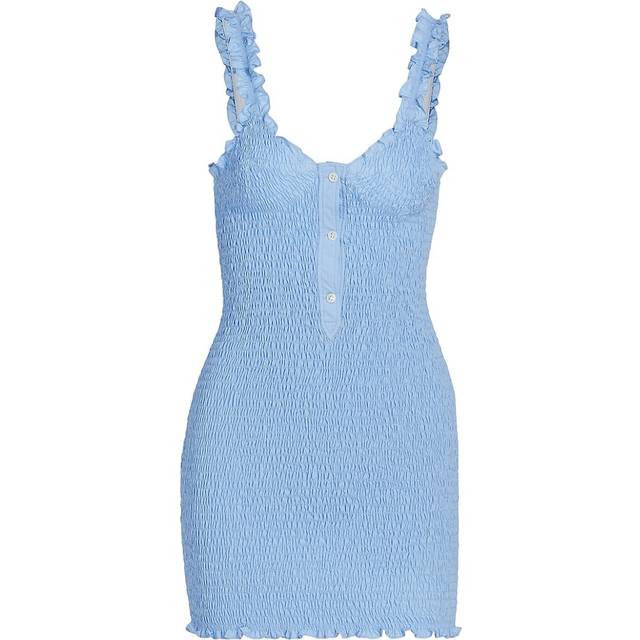 alexanderwang.t Blue Three-Button Minidress - 423 Chambray Blue - L