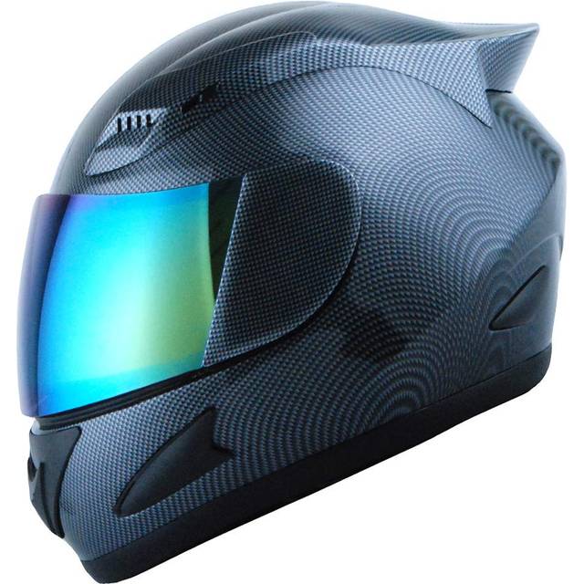 1Storm Motorcycle Bike Full FACE Helmet Mechanic Carbon Fiber Black