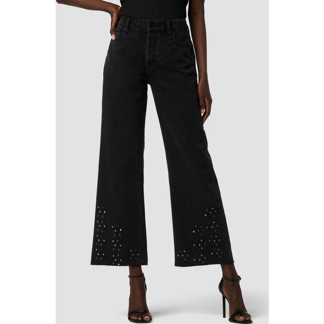 HUDSON Jeans Rosalie Black Glitter Wide Leg Jean