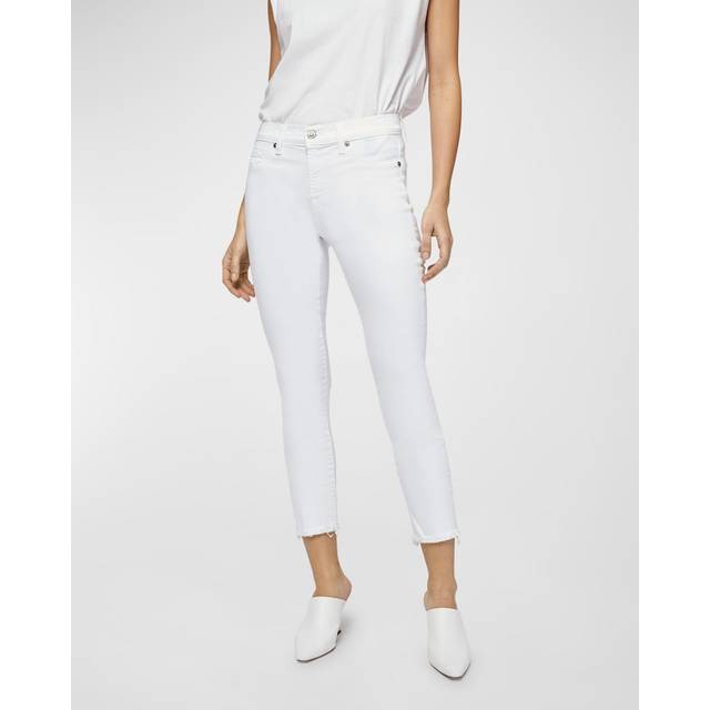 7 For All Mankind Roxanne Ankle White Slim Cigarette Jean