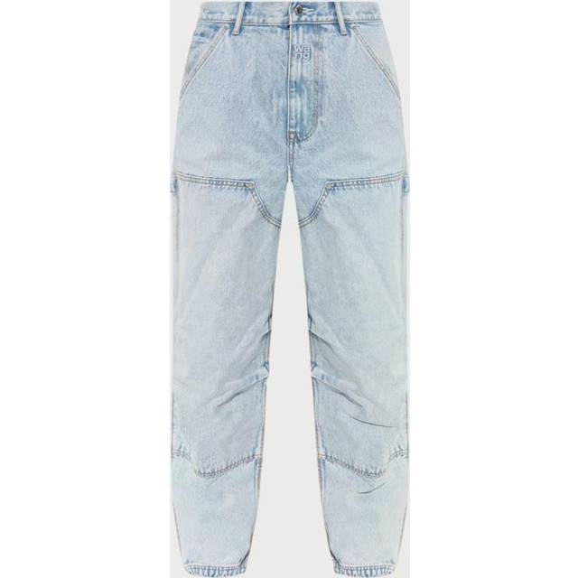Alexander Wang, Loose-fit Jeans, female, Blue, W27, Wide-leg Jeans with Engraved Logo