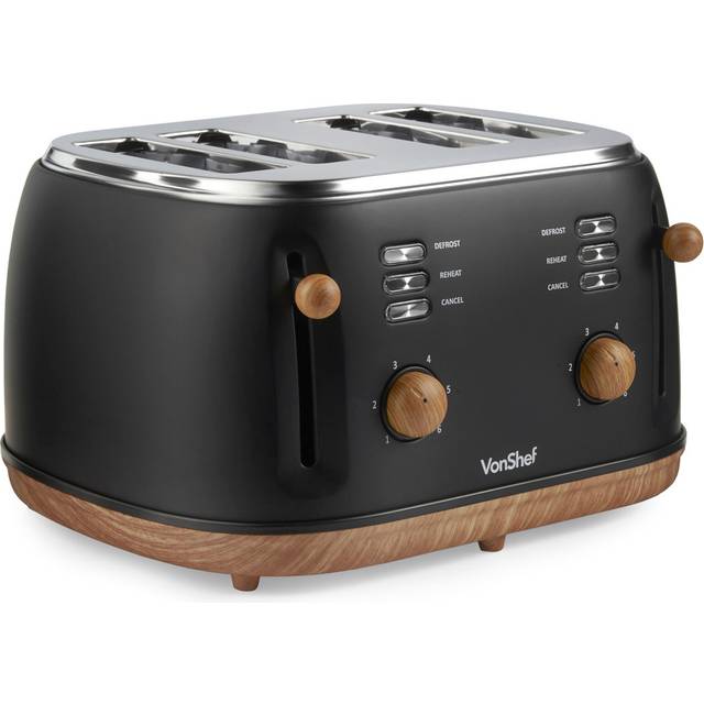 Black Nordic Matte Design 4 Slice Toaster - One Size