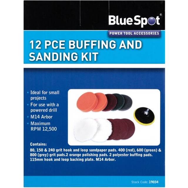 Blue Spot Tools 12 Piece Buffing and Sanding Kit