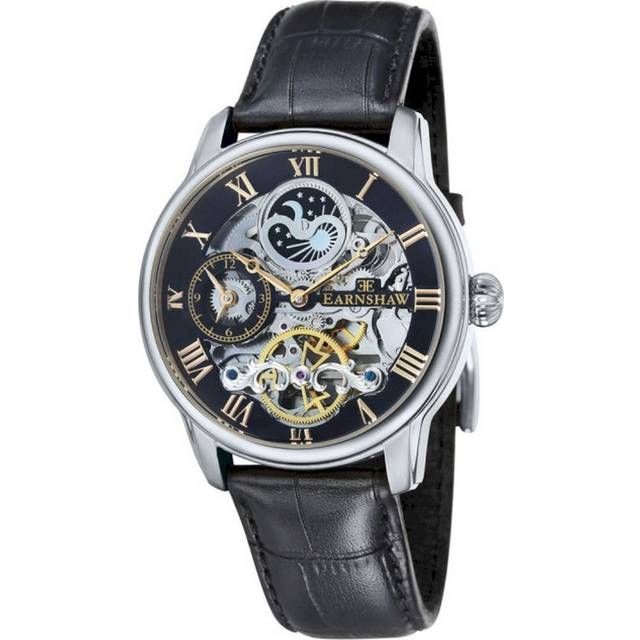 Thomas Earnshaw Longitude Mens Automatic Heritage Black Watch ES-8006-04 - Black & Silver - One Size