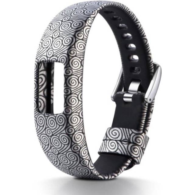 Garmin VivoFit 4 aktivitetsarmband mjuk mönstrad silikon reglerbar 230mm - Svart moln mönster