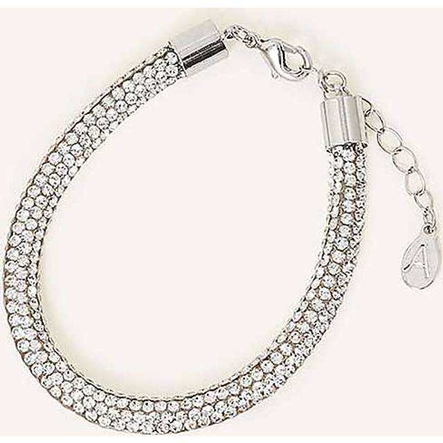 Accessorize Rhinestone Tube Bracelet - Brass