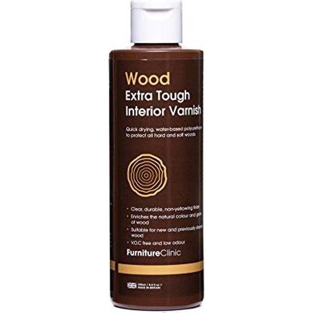Extra Tough Interior Wood Varnish (250ml, Satin) - Quick Drying, Water-based Wood Varnish to Protect All Hard & Soft Wood Furniture, Doors & More