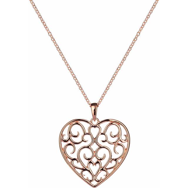 With Love - Filigree Heart - Pendant - Rose Gold