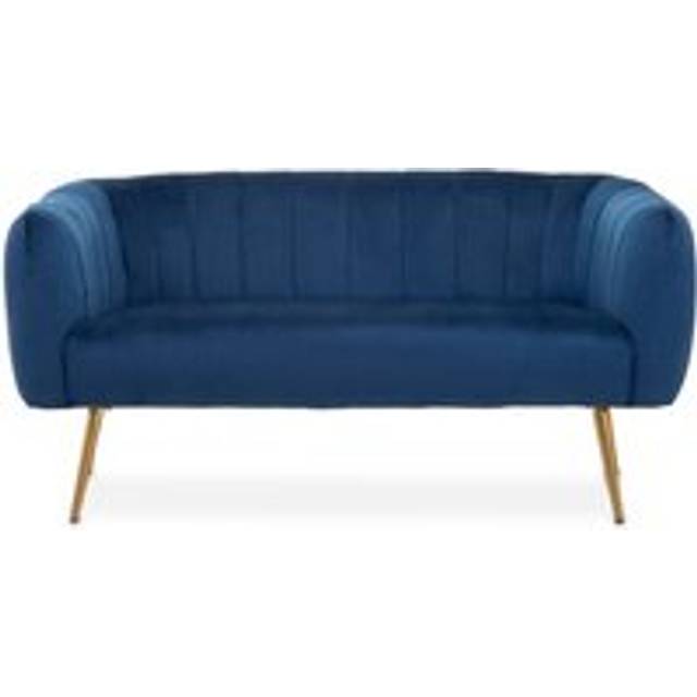 Larissa Two Seat Velvet Sofa - Blue - One Size