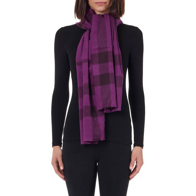 Amicale Cashmere Exploded Plaid Cashmere Scarf