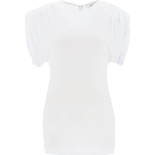 Solid Color Sheath Mini Dress with Pad Shoulders size M (M)