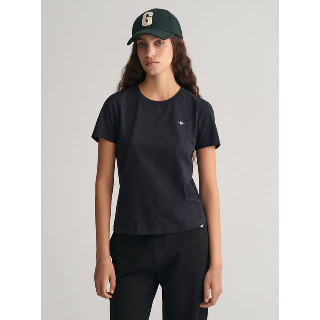 GANT Reg Shield Ss T-shirt för kvinnor, svart, XS