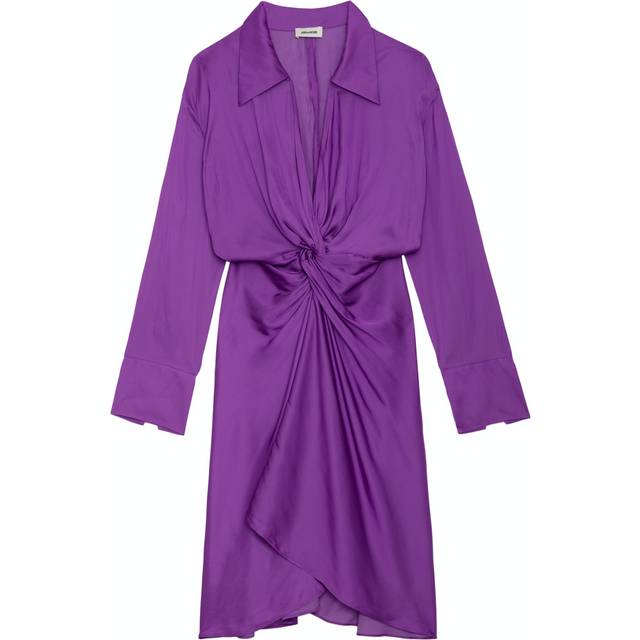 Zadig&voltaire Womens Goa Rozo Twist-detail Satin Shirt Midi Dress S - GOA