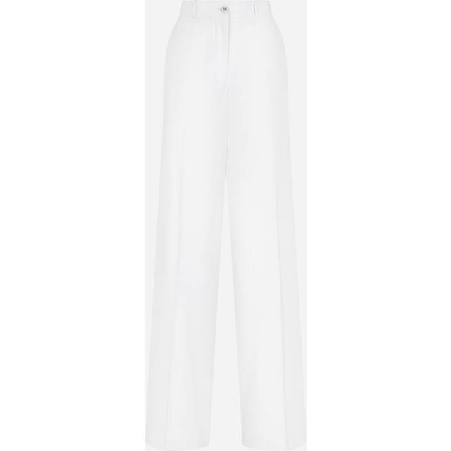 Dolce & Gabbana, Wide Trousers, female, White, XS, Stylish Trousers