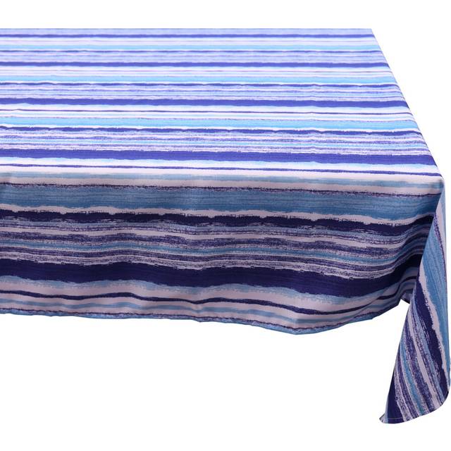 Tablecloth striped rectangle or round indoor outdoor water resistant table linen