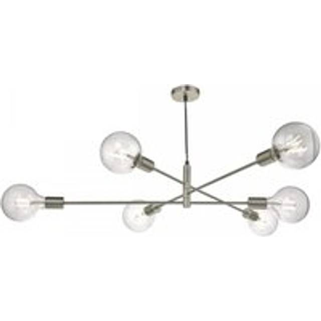 Dar Lighting Alana Six Light Pendant in Satin Chrome