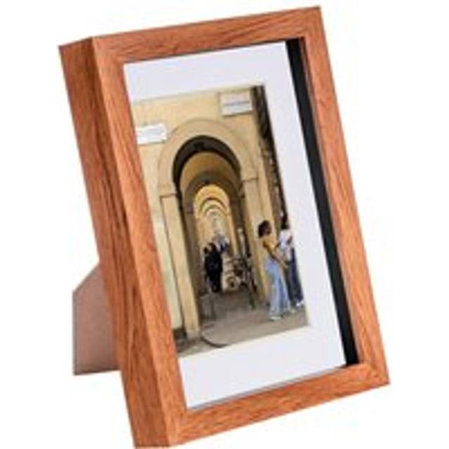 A5 (6" x 8") 3D Box Photo Frame with 4" x 6" Mount - Dark Wood