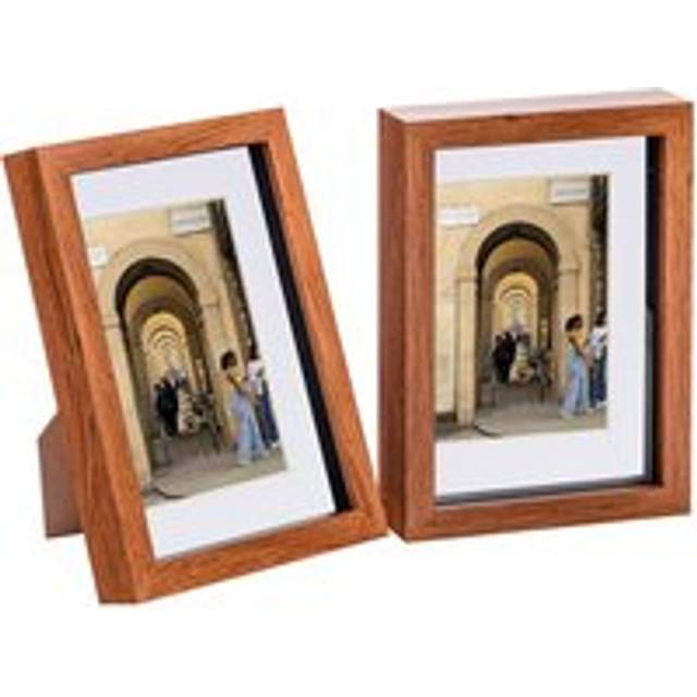 6&#34; x 8&#34; Plastic Box Frame - Dark Wood (6&#34; x 8&#34;)