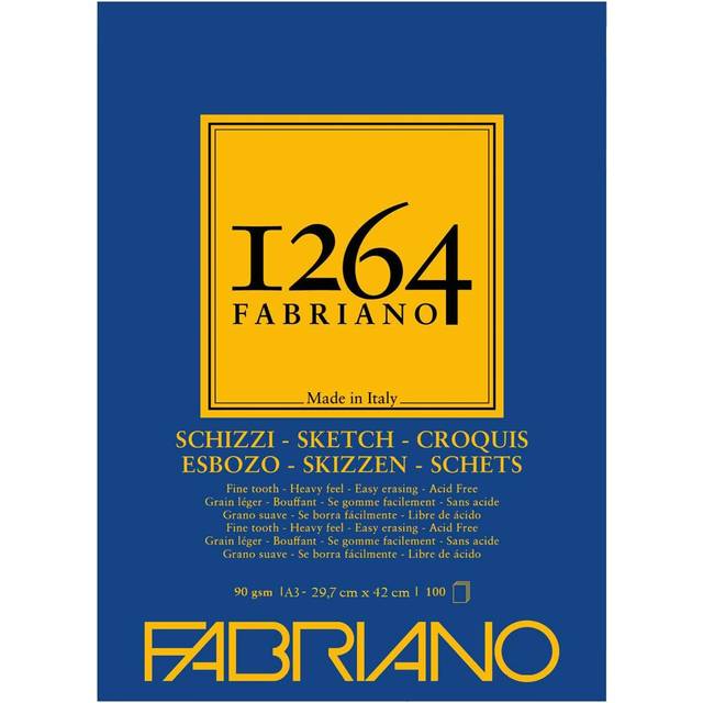Fabriano : 1264 Series :  Sketch Pad : 90gsm : 100 sheets : A3