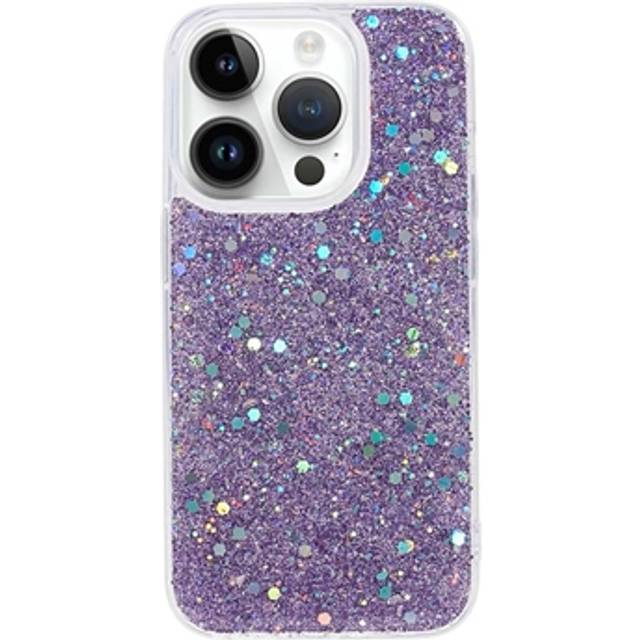 iPhone 15 Pro Max Glitter Flakes TPU-skal - Lila
